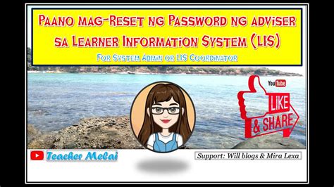 HOW TO RESET PASSWORD IN LIS I Paano mag.